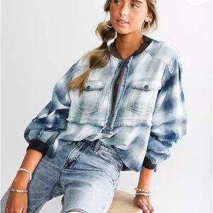 Gilded Intent Exclusive Half-Zip Pullover – Pieced Denim, Raw Edge, Size S